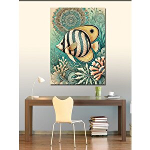 Kanvas Tablo Denizaltı Balık Ve Mercan Tasarımı 100x140 cm