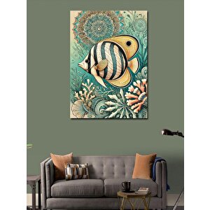 Kanvas Tablo Denizaltı Balık Ve Mercan Tasarımı 100x140 cm