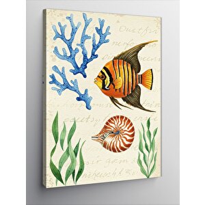 Kanvas Tablo Denizaltı Balıkları Ve Mercanlar 50x70 cm