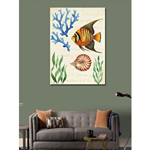 Kanvas Tablo Denizaltı Balıkları Ve Mercanlar 50x70 cm