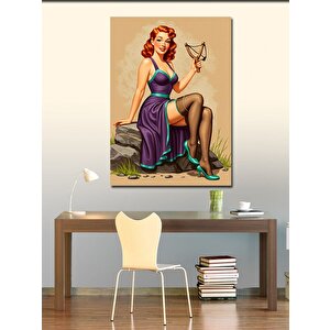 Kanvas Tablo Vintage Sapanlı  Kadın 50x70 cm