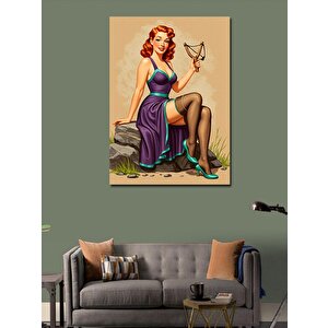 Kanvas Tablo Vintage Sapanlı  Kadın 50x70 cm