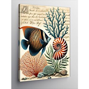 Kanvas Tablo Tropik Balıklar Ve Mercan Resifi 70x100 cm