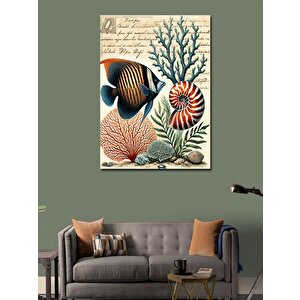 Kanvas Tablo Tropik Balıklar Ve Mercan Resifi 100x140 cm