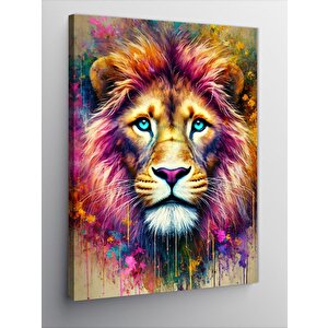 Kanvas Tablo Renkli Aslan Portresi 70x100 cm