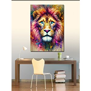Kanvas Tablo Renkli Aslan Portresi 70x100 cm