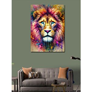 Kanvas Tablo Renkli Aslan Portresi 70x100 cm