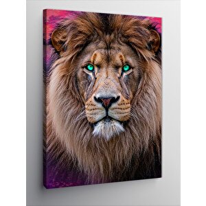 Kanvas Tablo Gerçekçi Aslan Portresi 50x70 cm