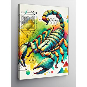 Kanvas Tablo Renkli Akrep Deseni 100x140 cm
