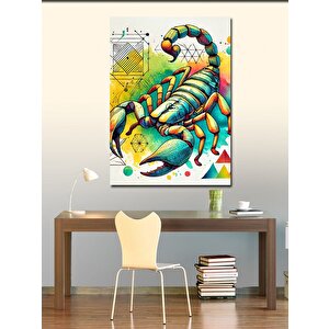 Kanvas Tablo Renkli Akrep Deseni 100x140 cm