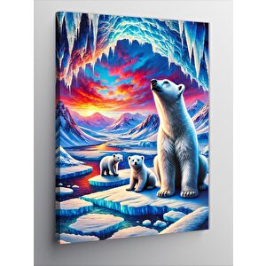 Kanvas Tablo Renkli Kutup Ayısı 50x70 cm