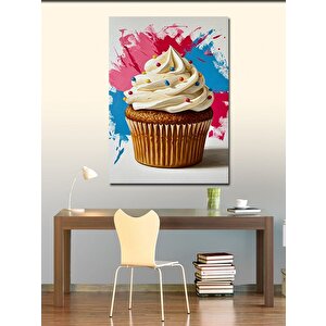 Kanvas Tablo Renkli Muffin Çizimi 70x100 cm