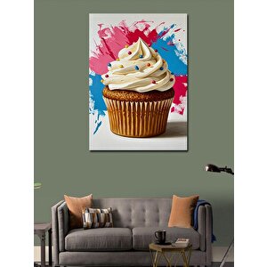 Kanvas Tablo Renkli Muffin Çizimi 70x100 cm
