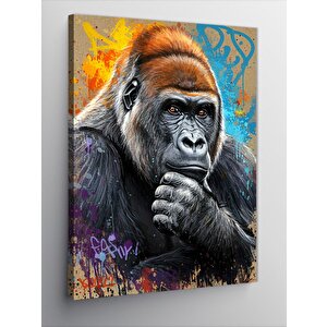 Kanvas Tablo Düşünen Goril 50x70 cm
