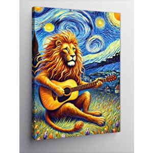 Kanvas Tablo Gitar Çalan Aslan 50x70 cm
