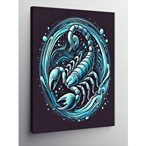 Kanvas Tablo Mavi Akrep Burcu  Ve Spiral 70x100 cm