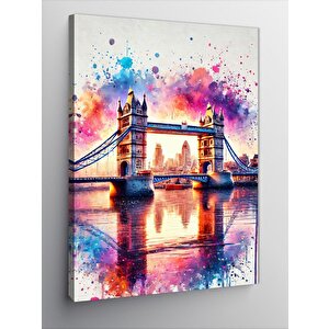 Kanvas Tablo Renkli Tower Bridge 50x70 cm