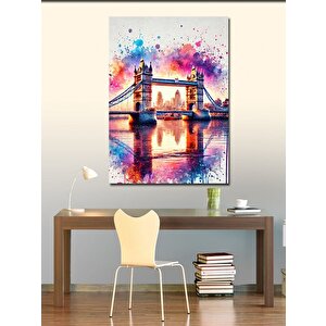 Kanvas Tablo Renkli Tower Bridge 50x70 cm
