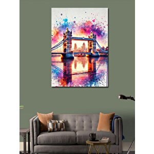 Kanvas Tablo Renkli Tower Bridge 50x70 cm