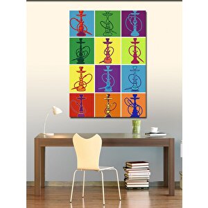 Kanvas Tablo Renkli Nargile Sembolleri 50x70 cm