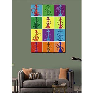 Kanvas Tablo Renkli Nargile Sembolleri 50x70 cm