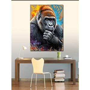 Kanvas Tablo Düşünen Goril 100x140 cm