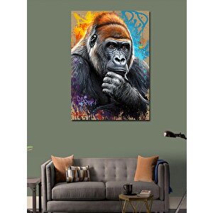 Kanvas Tablo Düşünen Goril 100x140 cm