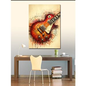 Kanvas Tablo Renkli Elektro Gitar 50x70 cm