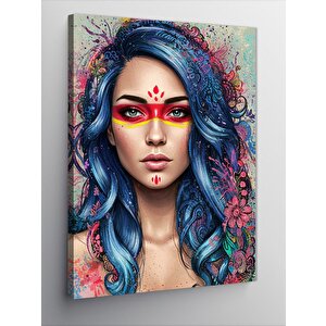 Kanvas Tablo Renkli Hint Kadını 70x100 cm