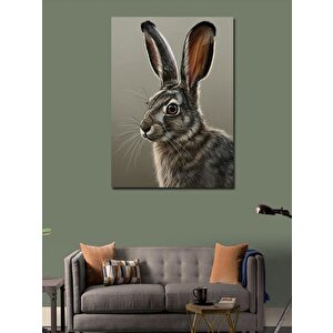 Kanvas Tablo Detaylı Tavşan Portresi 50x70 cm
