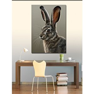 Kanvas Tablo Detaylı Tavşan Portresi 70x100 cm