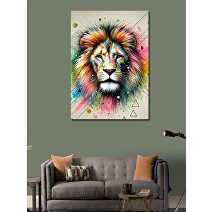 Kanvas Tablo Renkli Aslan Portresi 100x140 cm