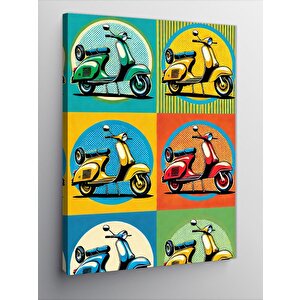 Kanvas Tablo Renkli Motosiklet Deseni 70x100 cm