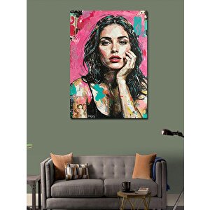 Kanvas Tablo Renkli Kadın Portresi 100x140 cm
