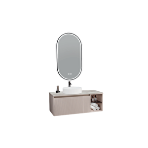 Almonde 100 Cm Beyaz Lavabolu Banyo Dolabı Krem