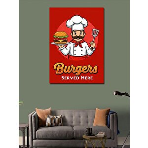 Kanvas Tablo Burger Şefi Afişi 100x140 cm
