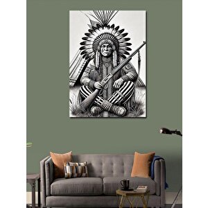 Kanvas Tablo Kızılderili Şef Figürü 70x100 cm