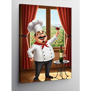 Kanvas Tablo Şef Ve Şarap 100x140 cm