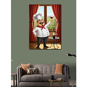 Kanvas Tablo Şef Ve Şarap 50x70 cm