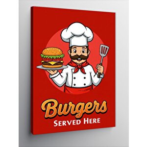 Kanvas Tablo Burger Şefi Afişi 70x100 cm