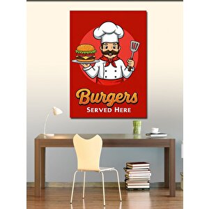 Kanvas Tablo Burger Şefi Afişi 70x100 cm
