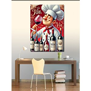 Kanvas Tablo Şarap Şefi Ve Fransız Zarafeti 50x70 cm