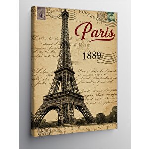 Kanvas Tablo Eyfel Kulesi Ve Paris 1889 50x70 cm