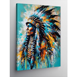 Kanvas Tablo Kızılderili Şef Portresi 100x140 cm