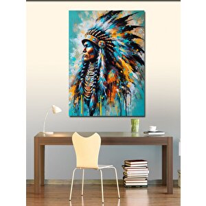 Kanvas Tablo Kızılderili Şef Portresi 100x140 cm