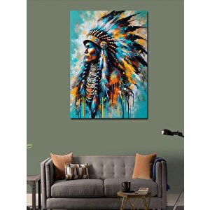 Kanvas Tablo Kızılderili Şef Portresi 50x70 cm