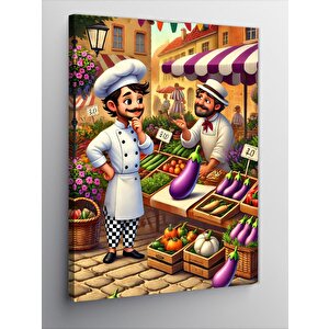 Kanvas Tablo Pazar Yerindeki Şefler 70x100 cm