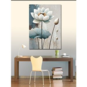 Kanvas Tablo Beyaz Lotus Çiçeği Ve Minimalist Huzur 50x70 cm