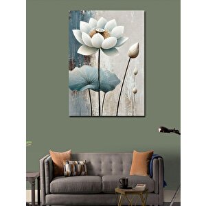 Kanvas Tablo Beyaz Lotus Çiçeği Ve Minimalist Huzur 50x70 cm