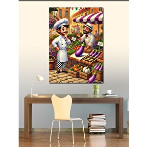 Kanvas Tablo Pazar Yerindeki Şefler 100x140 cm
